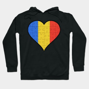 Romanian Jigsaw Puzzle Heart Design - Gift for Romanian With Romania Roots Hoodie